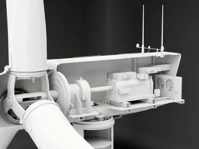 Offshore Wind Turbine Cutaway No Materials 3D model