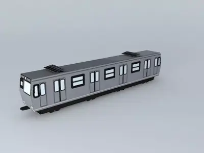 Low-poly Subway Train Free 3D model