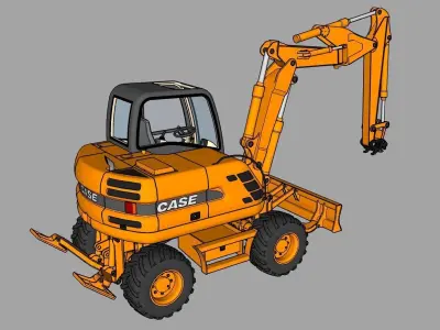 Pelleteuse Case WX 125 - Case WX 125 excavator 3D model