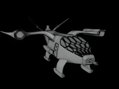 Sci-fi Aircraft Low-poly 3D model by gkrcreations