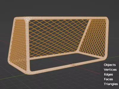 Soccer Goal Low-poly 3D model