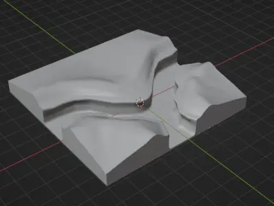 Ukraine trenches Low-poly 3D model