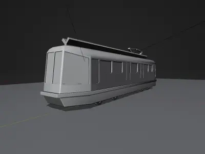 Low Poly Tram for Games and Animations Free low-poly 3D model