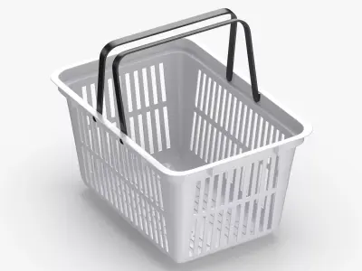 Plastic Shopping Crate 02 White 3D model
