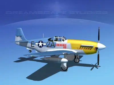 North American P-51B Lady Liberty 3D model