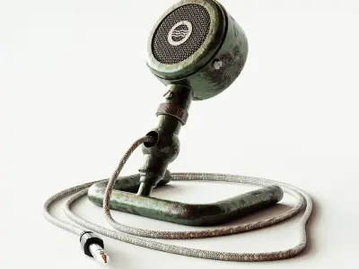 Vintage Antique Desk Microphone 3D model