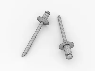 Rivet pair of silver nail pins 3D model