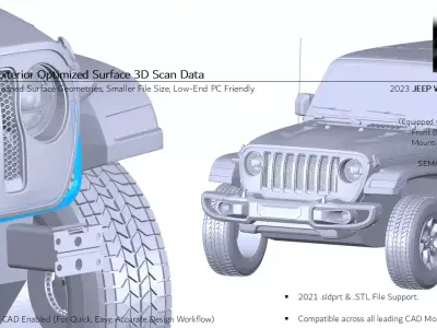 2025 JEEP WRANGLER JL 392 3D Scan Chassis CAD Mounts Data  3D model