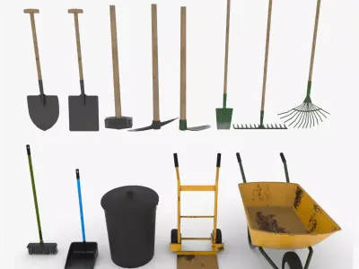 Basics Cleaning Tools  Low-poly 3D model