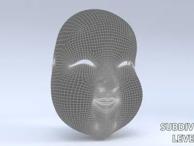 Japanese Noh mask collection 3D model