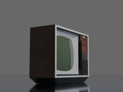Old nostalgia television mid 20th century Low-poly 3D model
