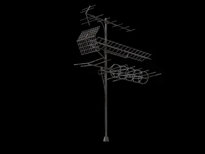 TV rake antenna 02 3D model