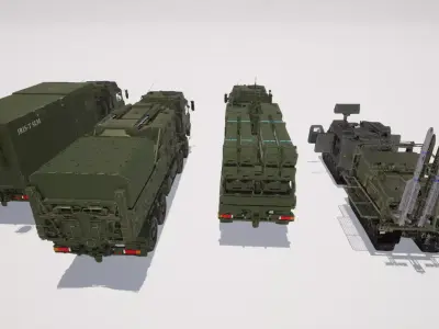 Rigged IRIS-T Defence System Low-poly 3D model