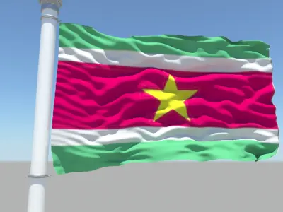 Suriname flag 3D model