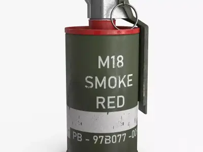 Hand Grenade v6 smoke Low-poly 3D model