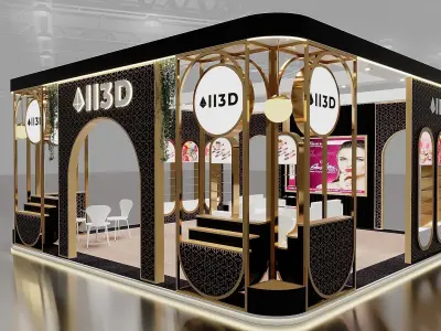 Exhibition Stand Stall  7X7 4 SIDE OPEN BEAUTY  AND COSMETICS   3D model