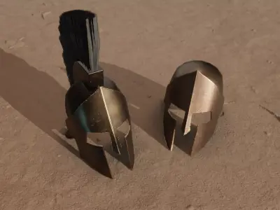 Spartan Helmet LowPoly Low-poly 3D model