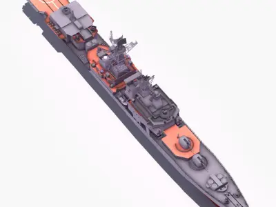 Udaloy Class Destroyer 3D model
