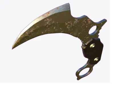 Rusty Karambit Weathered Blade 3D Model 3D model