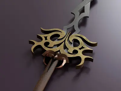 Fantasy style sword A2 Low-poly 3D model