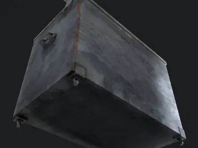 Dirty Trash Container - Pbr Game Ready Low-poly 3D model