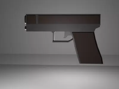 Low-poly stylized Pistol  Low-poly 3D model