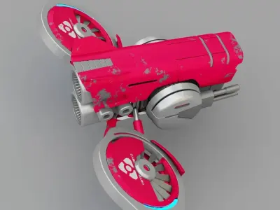 combat drone rigged 3D model purchase