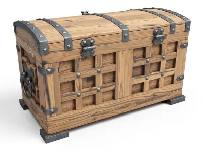Old Chest 06 Low-poly 3D model