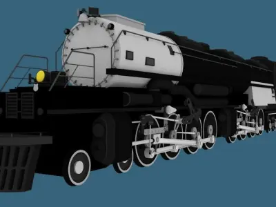 Steam Engine Locomotive Low-poly 3D model
