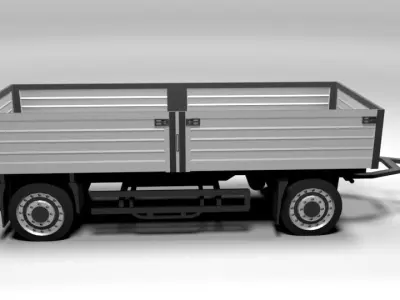TRUCK TRAILER 2 LOWPOLY Low-poly 3D model