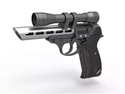 Moff Gideon Blaster pistol from The Mandalorian TV series 3D model