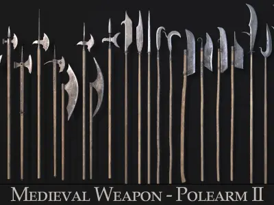 Medieval Weapon - Polearms II Low-poly 3D model