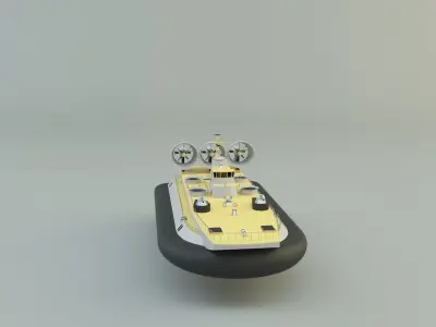 zubr russian hovercraft armed vehicle 3D model