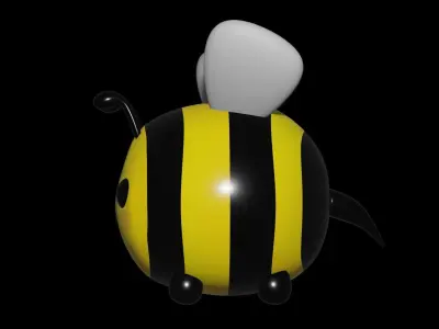 Cute Cartoon Bee 3D model Low-poly 3D model