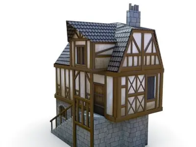 Medieval Building 23 Village Apothecary Low-poly 3D model