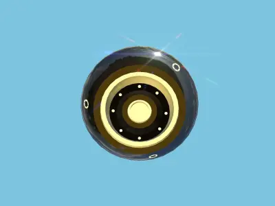 Cartoon UFO A2 - SciFi Flying Saucer - Black Yellow Low-poly 3D model