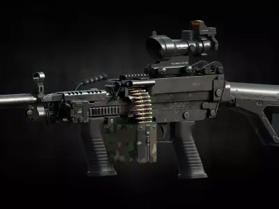 Armory 300 Blackout SAW K low poly game ready model Low-poly 3D model