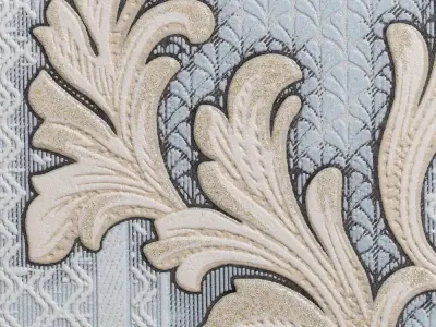 Powder Blue Baroque Stripe Wallpaper Texture