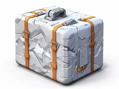 Stylized Damaged Suitcase Game Asset Low-poly 3D model