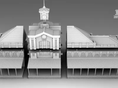Railway station 3D print model