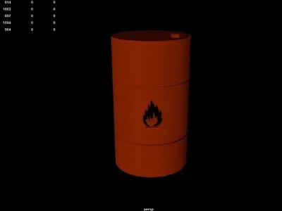 Flammable Barrel  Free low-poly 3D model