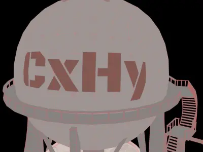 Chemical Tower Low-poly 3D model