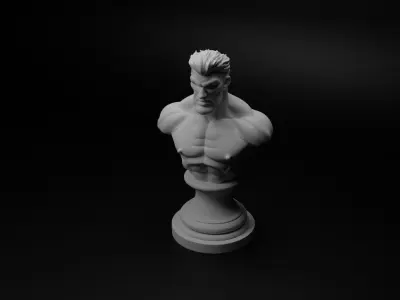 Iron Fist Fighter Bust Chess 3D print model buy