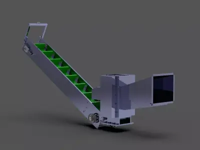 Wood Cutting Machine With Conveyor 3D model