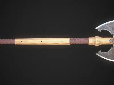 Medieval Axe 05 Low-poly 3D model