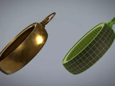 Game Ready Weathered Antique Brass Compass -  Low-poly 3D model