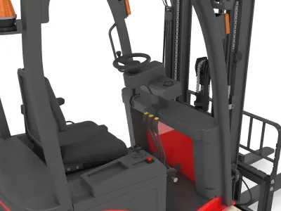 Mini Forklift Rigged and Animated 3D model