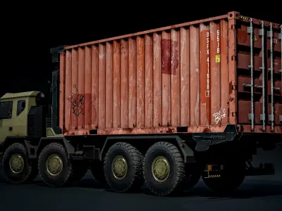 Iveco M320 with loading cargo system Low-poly 3D model