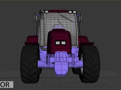 Tractor in grass 3D model