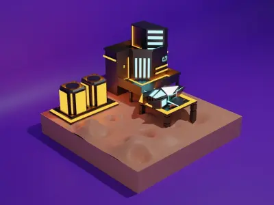 Lowpoly live on Mars Low-poly 3D model